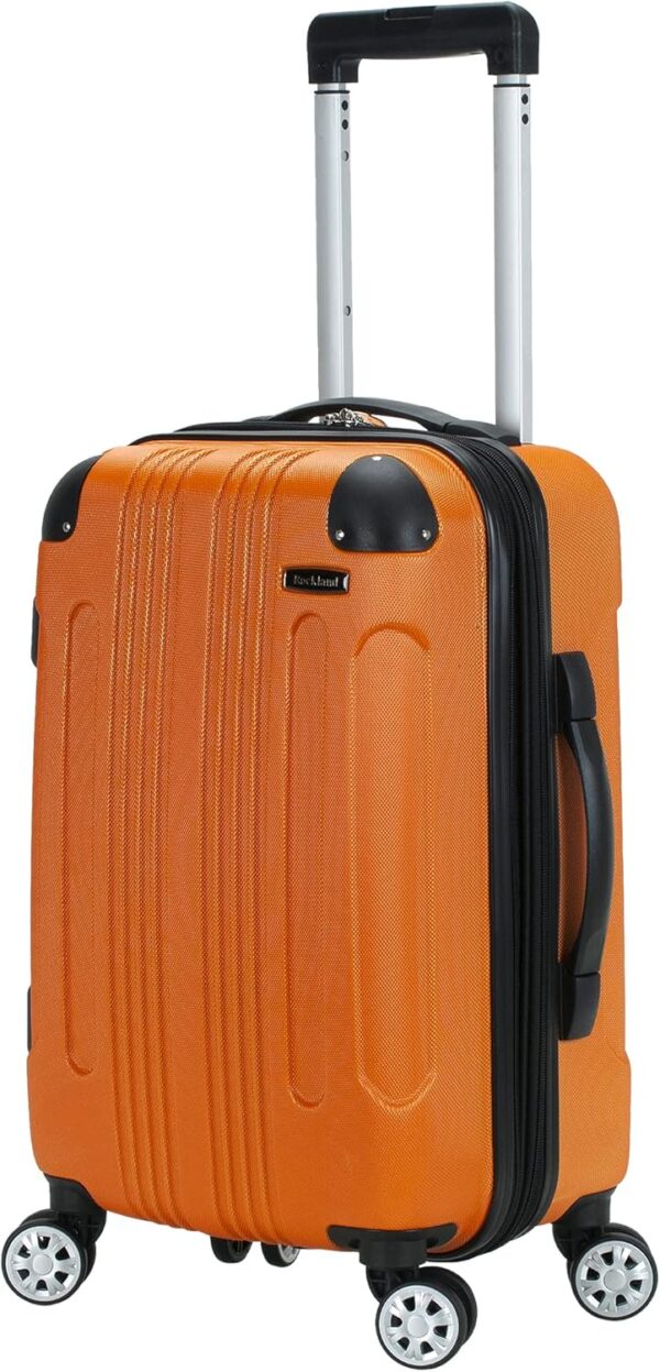 Rockland London Hardside Expandable Luggage with Spinner Wheels, Orange, 28-24-20-Inch - Image 4