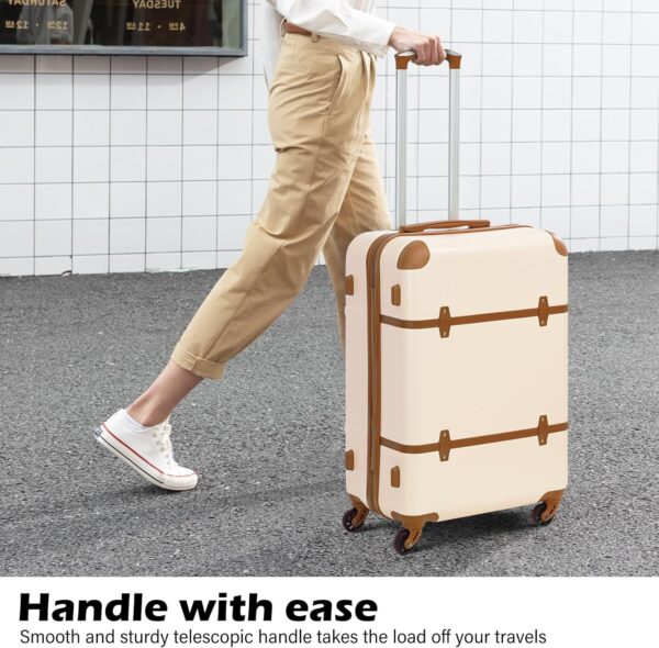 Coolife Luggage Set 3 Piece Suitcase Set Carry On Luggage PC Hardside Luggage TSA Lock Spinner Wheels Telescopic Handle - Image 2