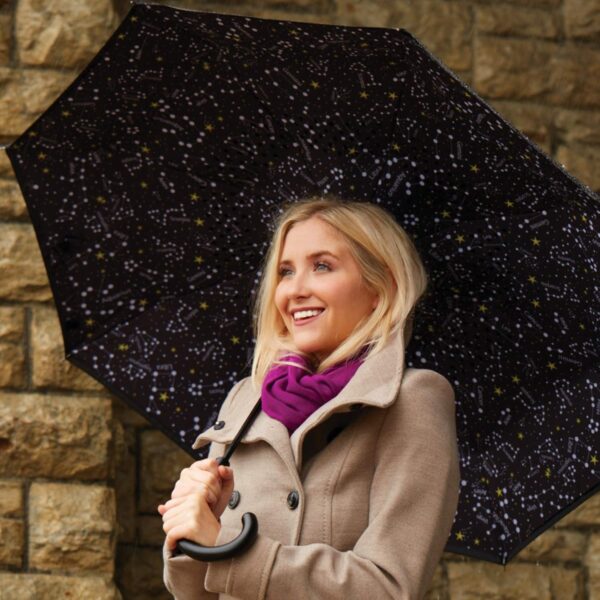 Totes InBrella - Reverse Close Umbrella with Invisible Water Repellent Coating - Auto Close, Inverted, Dripless, and Stormproof for Rainy Weather - Image 8