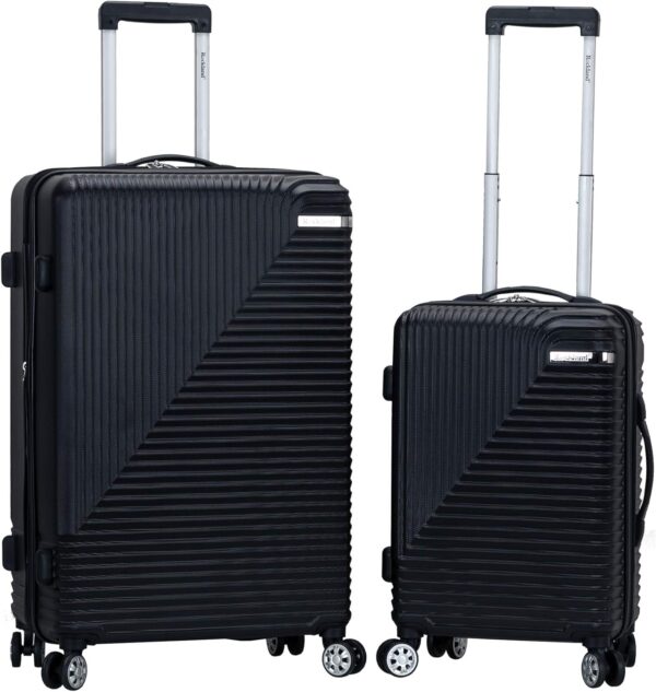 Rockland Star Trail Hardside Spinner Wheel Luggage, Black, 2-Piece Set (20/28)