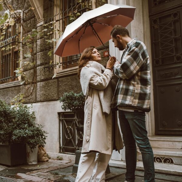 Umbrella, Umbrellas for rain Travel umbrella compact portable umbrella, Wrindproof Quick-dry Strong automatic folding white umbrella - Image 7