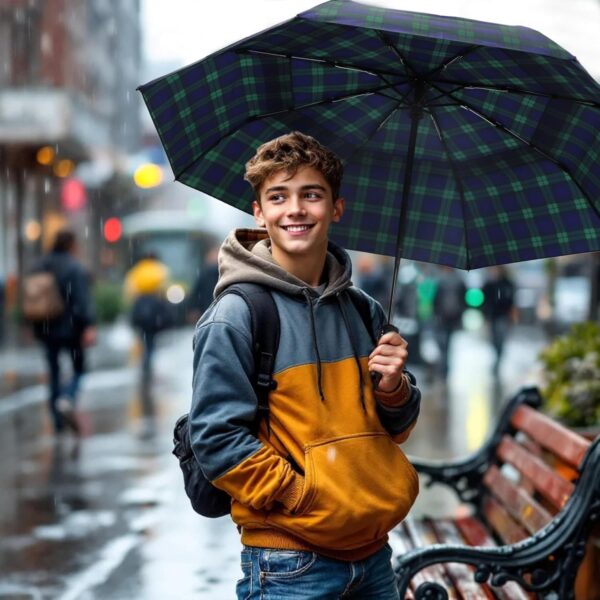 SoulRain Travel Umbrella - Windproof and Compact Umbrella for Rain - Perfect Large Auto Folding Umbrella - Ideal Car umbrella, Golf umbrella, and Travel Companion - Image 3