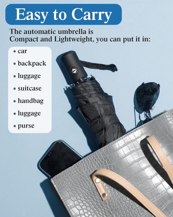 Yahenda 4 Pack Windproof Travel Umbrellas Bulk Automatic Open and Close Umbrella Folding Rain Umbrella for Men Women - Image 6