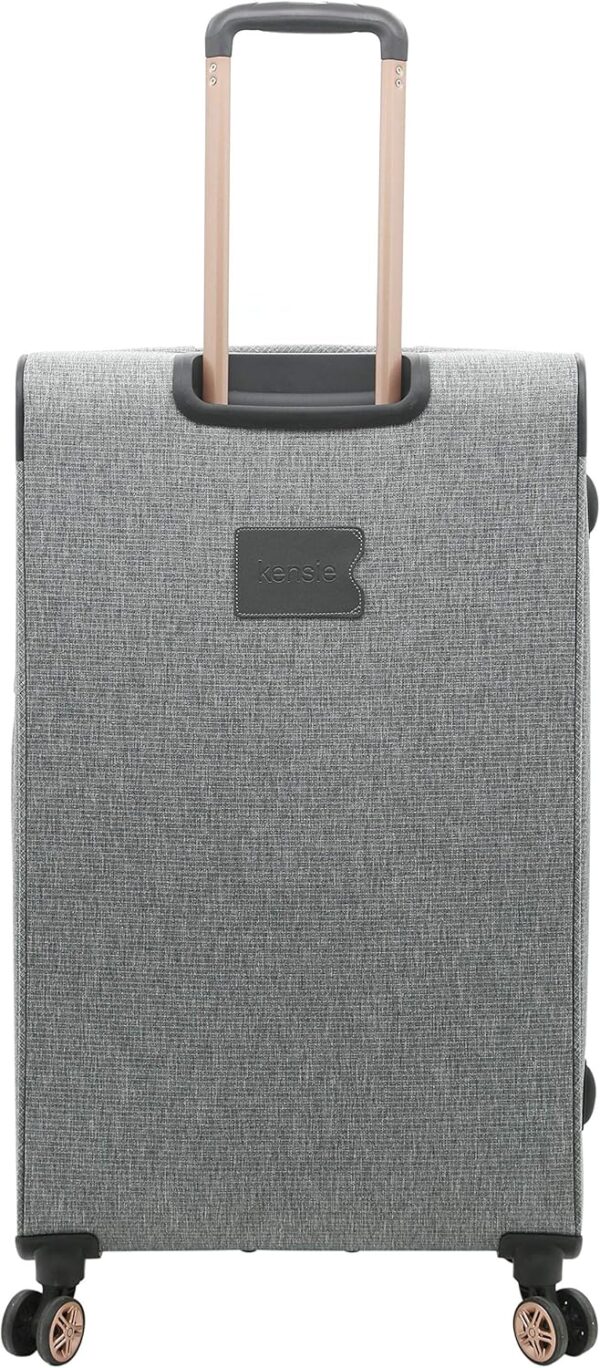 kensie Hudson Softside Spinner Luggage, Heather Gray, 3-Piece Set (16/20/28) - Image 6