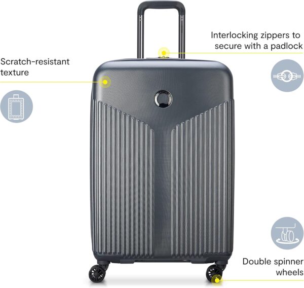 DELSEY PARIS Comete 3.0 Hardside Expandable Luggage with Spinner Wheels, Graphite, Carry-on 20 Inch - Image 2