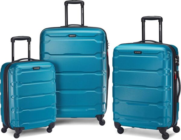Samsonite Omni PC Hardside Expandable Luggage with Spinner Wheels, Caribbean Blue, Checked-Medium 24-Inch - Image 7