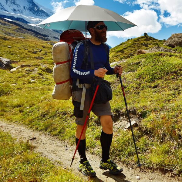 G4Free Liteflex Hiking Umbrella Mini Compact Ultralight Collapsible Reflective Silver Trekking Backpacking Umbrella - Image 7