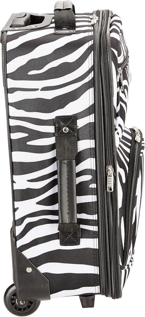 Rockland Fashion Softside Upright Luggage Set,Expandable, Zebra, 2-Piece (14/19) - Image 3