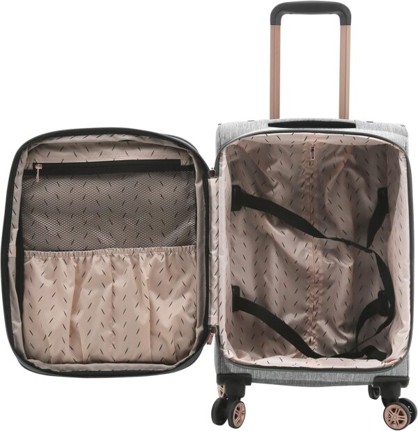 kensie Hudson Softside Spinner Luggage, Heather Gray, 3-Piece Set (16/20/28) - Image 3