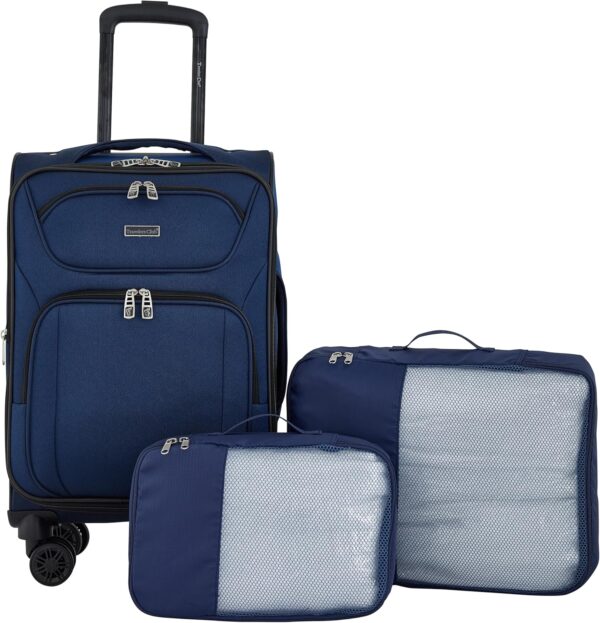 Travelers Club Swansea Carry-On Luggage, Navy Peony, 3 Piece Set