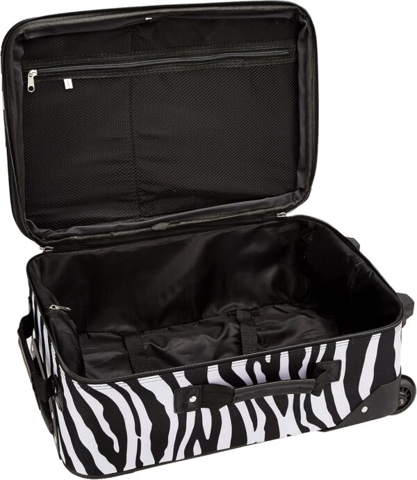 Rockland Fashion Softside Upright Luggage Set,Expandable, Zebra, 2-Piece (14/19) - Image 5