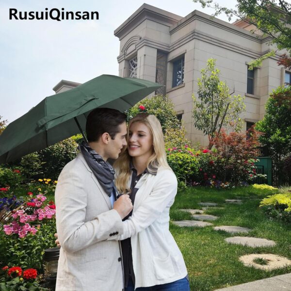 Windproof Travel Umbrella Sturdy Fiberglass Frame Compact Umbrella Auto Open Close Portable UV Protection. - Image 4
