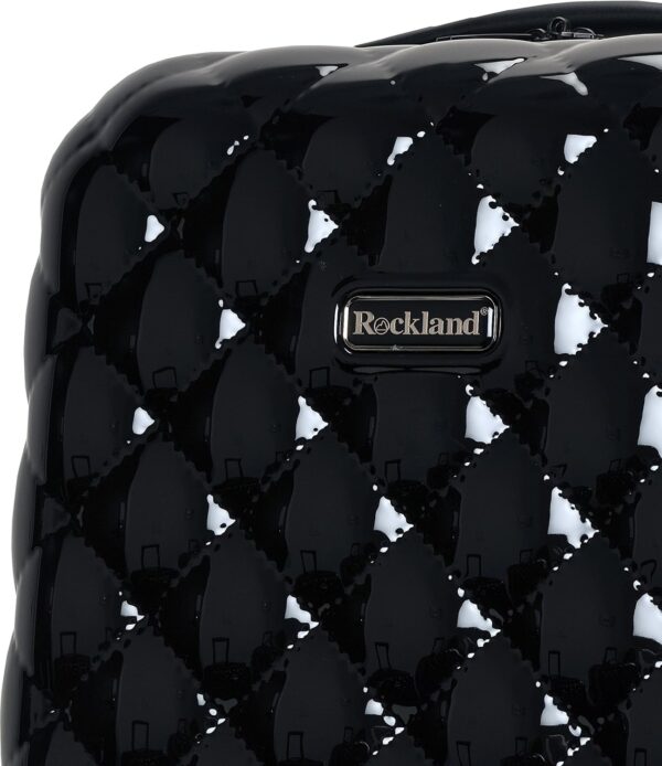 Rockland Quilt Hardside Expandable Spinner Wheel Luggage, Black, 3-Piece Set (20/24/28) - Image 7