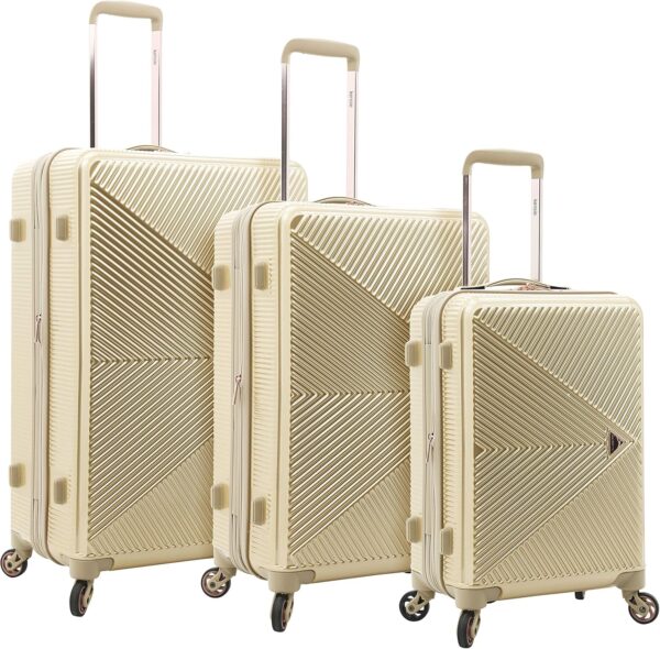 kensie Women's Dawn Hardside Spinner Luggage, Pale Gold, 3-Piece Set (20/24/28)