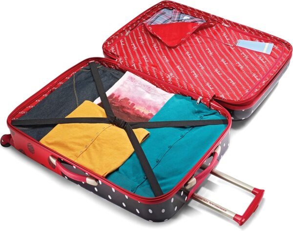 American Tourister Disney Hardside Luggage with Spinner Wheels, Minnie Mouse Red Bow, 2-Piece Set (21/28) - Image 4